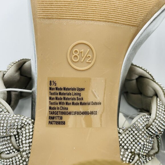 A New Day Shoes Womens Size 8.5 Silver High Heels Rhinestones Shiny Sparkling - Picture 10 of 12